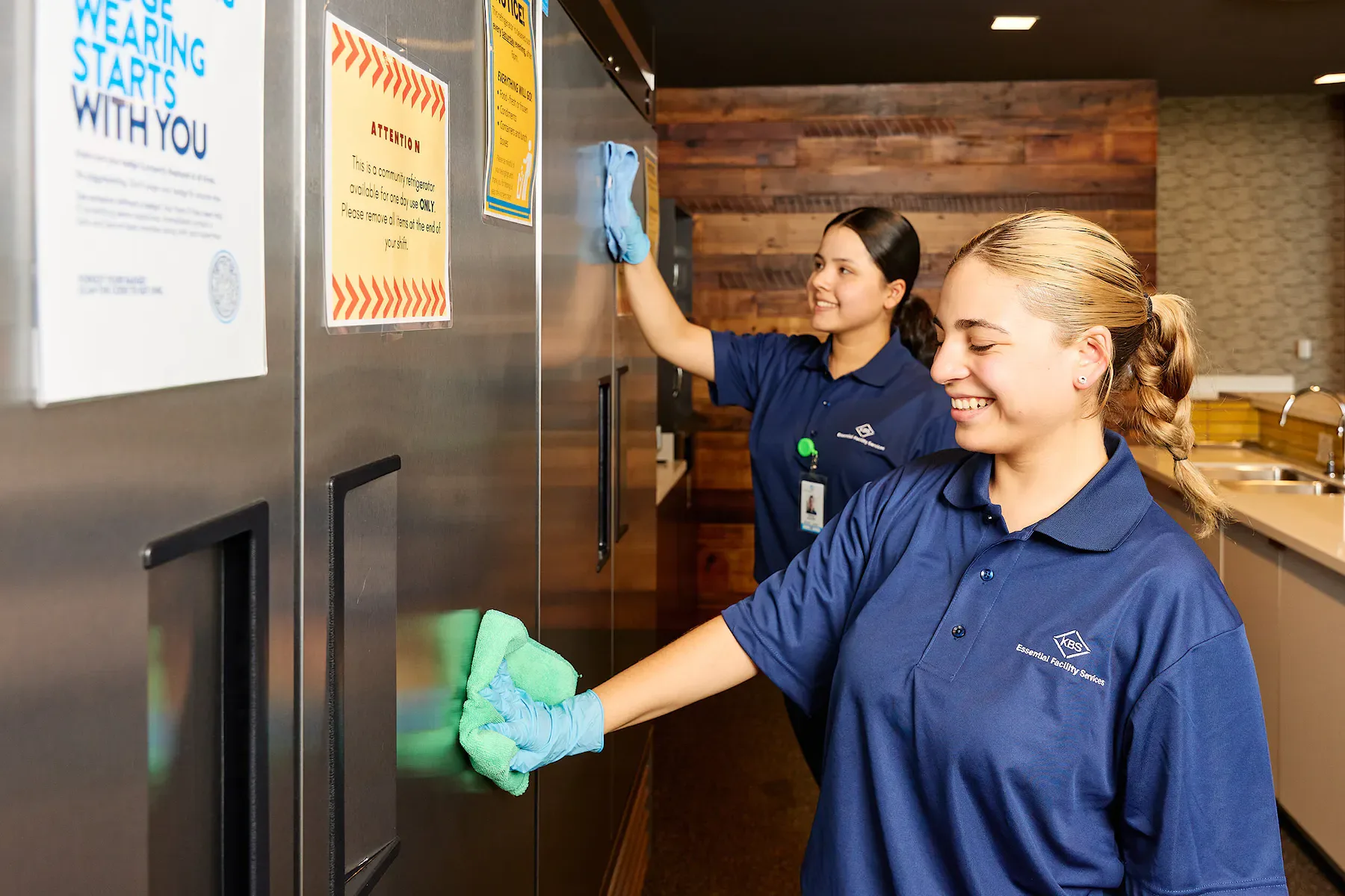 KBS janitors cleaning break rooms