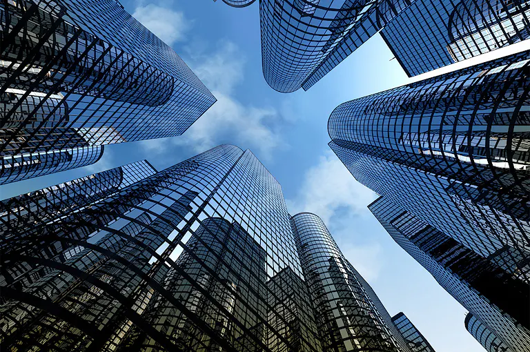 Skyscrapers in a large city