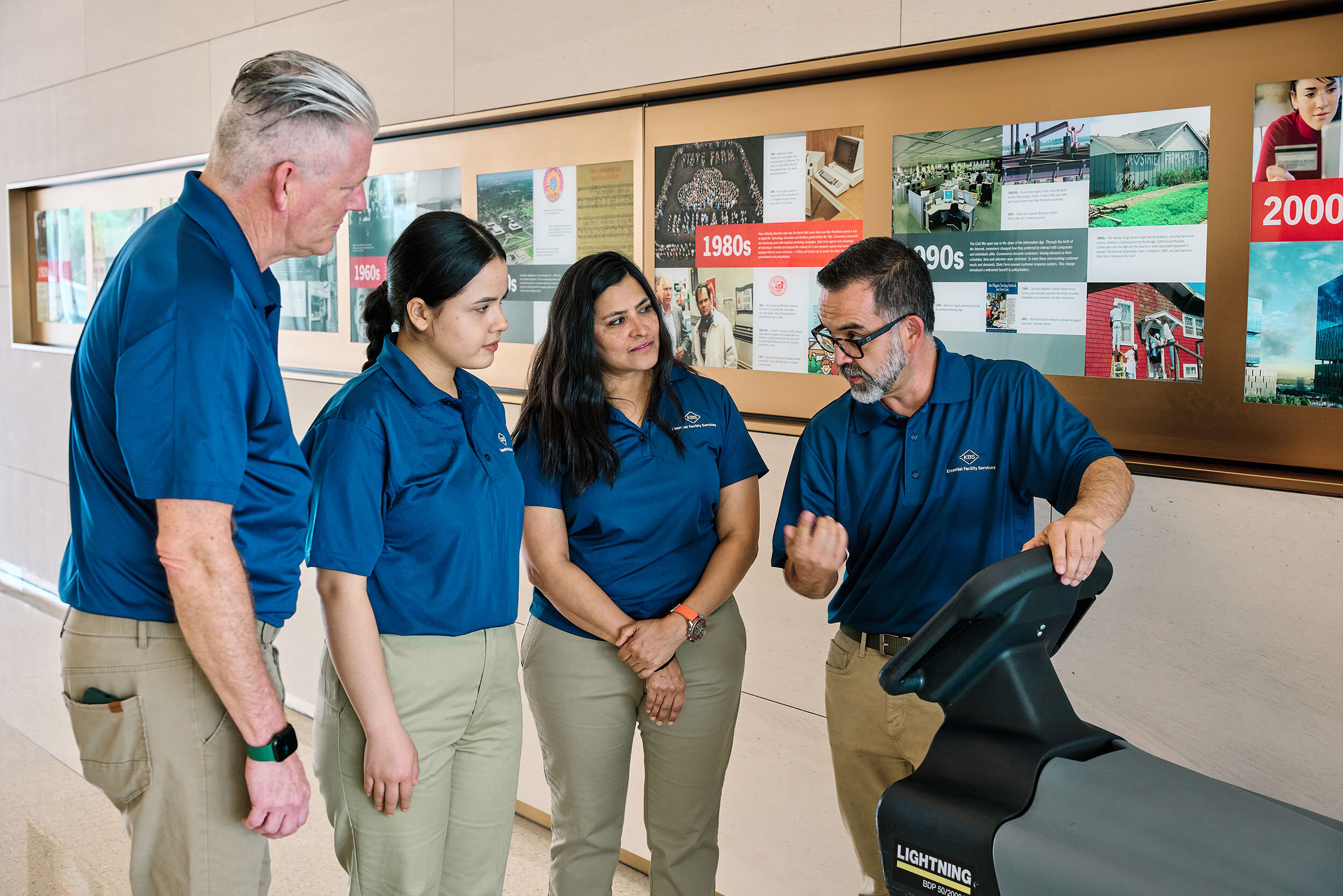KBS crew members in a facility